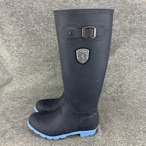 ✅Kamik Rain Boots Womens 7 Jennifer Tall Rubber Waterproof Black Blue Mud/Garden